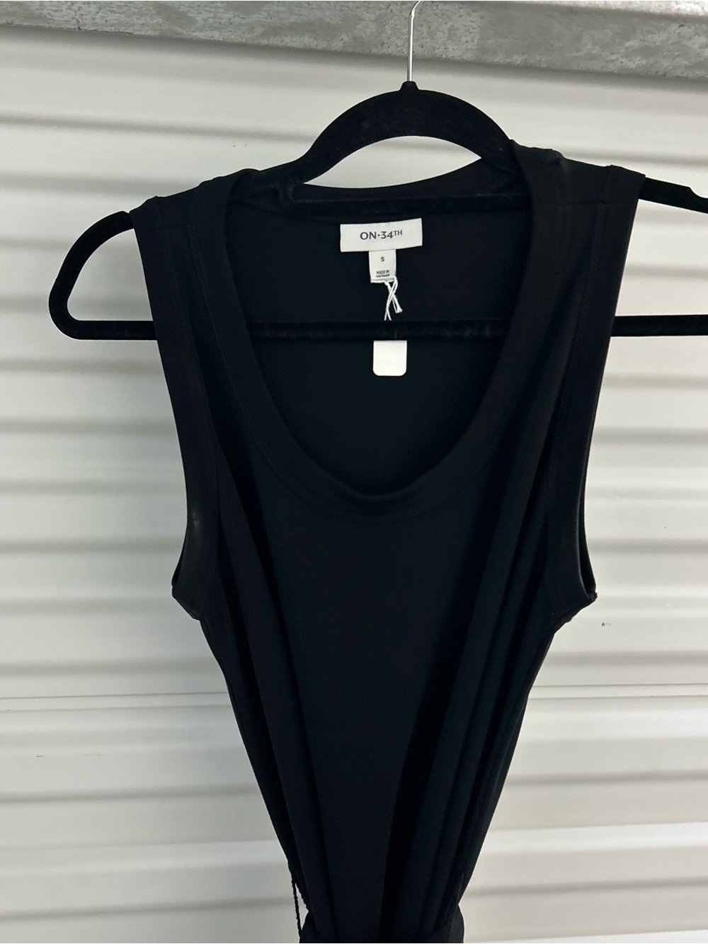 ON-34th Black Sleeveless Scoop Neck Bodysuit